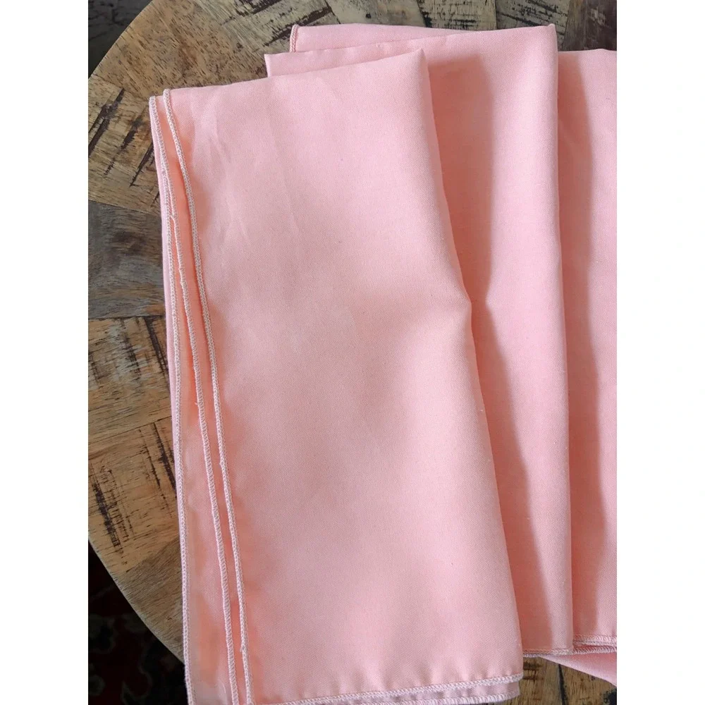 Set of 6 Peach Cloth Dinner Napkins‎ Solid Salmon Pink Reusable Table Linens